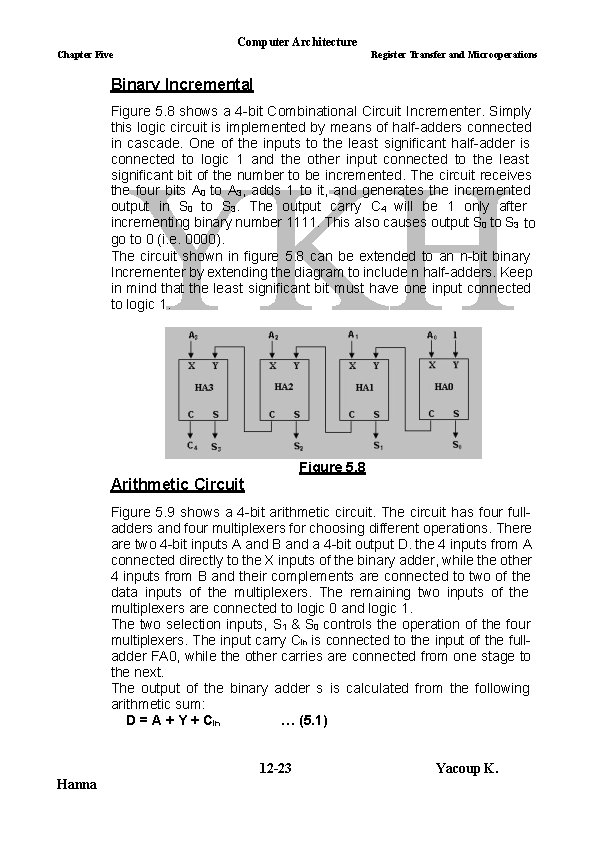 Computer Architecture Chapter Five Register Transfer and Microoperations Binary Incremental Figure 5. 8 shows