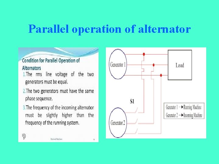 Parallel operation of alternator 