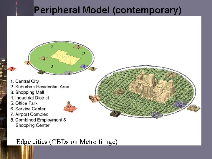 Peripheral Model (contemporary) Edge cities (CBDs on Metro fringe) Peripheral Model (contemporary) Edge cities (CBDs on Metro fringe)