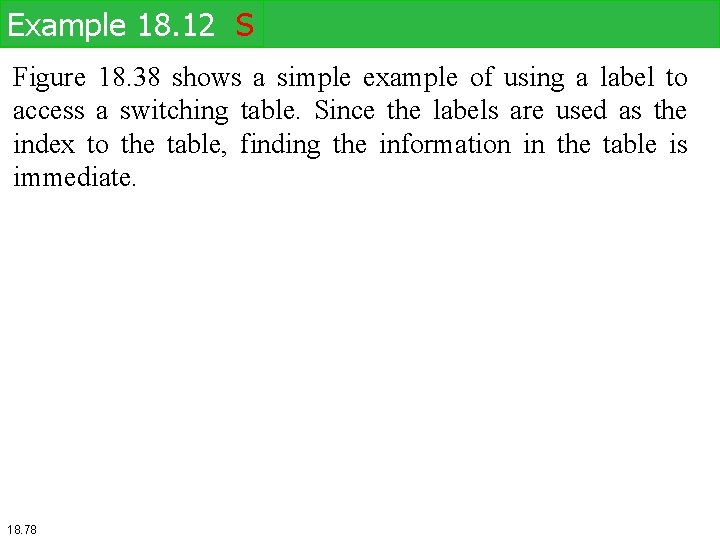Example 18. 12 S Figure 18. 38 shows a simple example of using a Example 18. 12 S Figure 18. 38 shows a simple example of using a