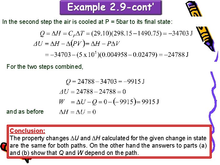 In the second step the air is cooled at P = 5 bar to