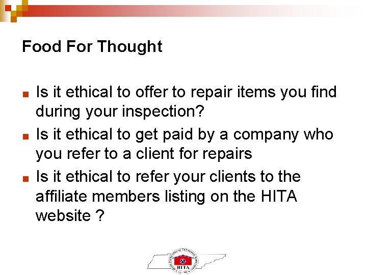 Food For Thought ■ ■ ■ Is it ethical to offer to repair items