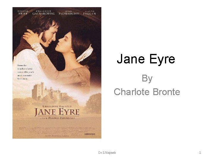 Jane Eyre By Charlote Bronte Dr. S. Najeeb 1 