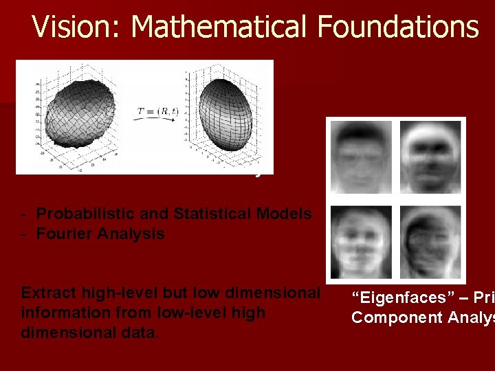 Vision: Mathematical Foundations Differential Geometry - Probabilistic and Statistical Models - Fourier Analysis Extract