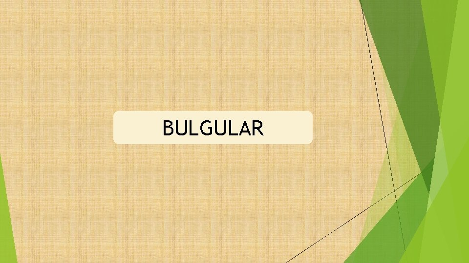 BULGULAR 