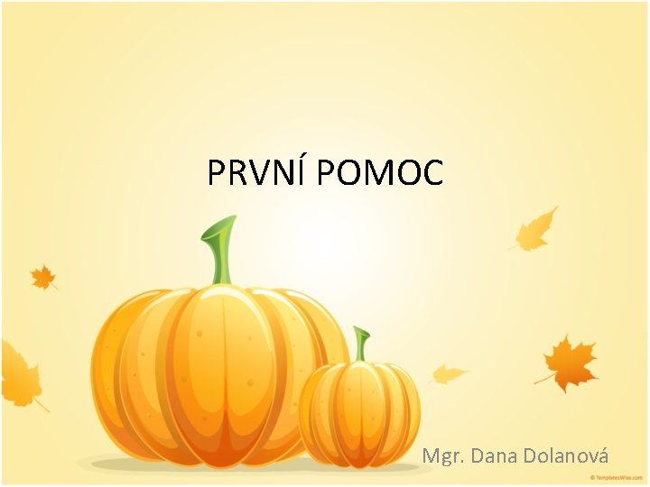 PRVNÍ POMOC Mgr. Dana Dolanová 