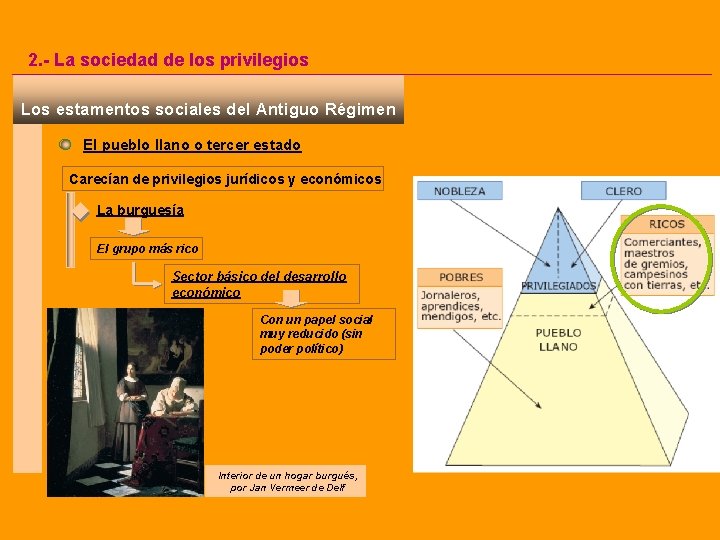 2. - La sociedad de los privilegios Los estamentos sociales del Antiguo Régimen El