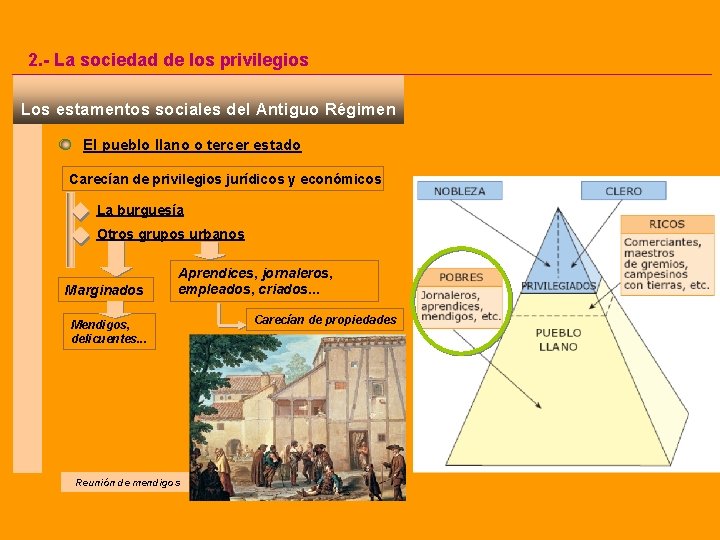 2. - La sociedad de los privilegios Los estamentos sociales del Antiguo Régimen El