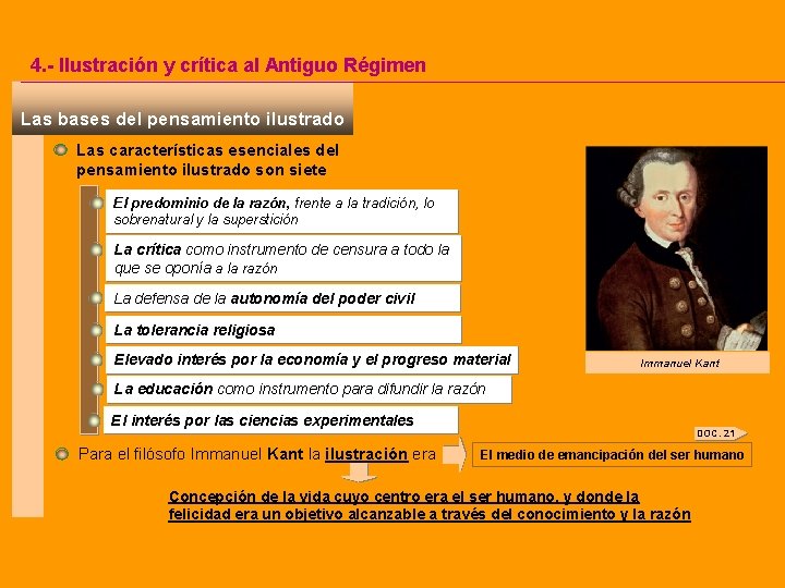 4. - Ilustración y crítica al Antiguo Régimen Las bases del pensamiento ilustrado Las