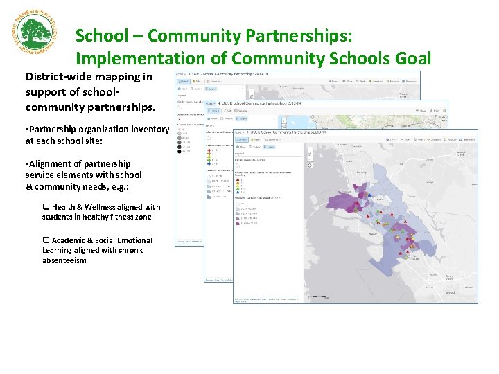 School – Community Partnerships: Implementation of Community Schools Goal District-wide mapping in support of