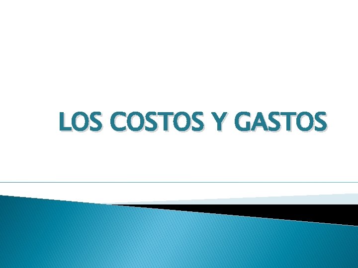LOS COSTOS Y GASTOS 