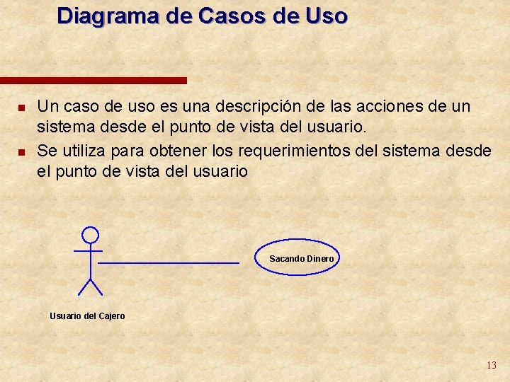 Diagrama de Casos de Uso n n Un caso de uso es una descripción