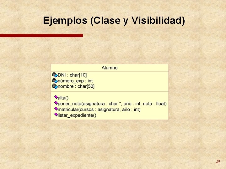 Ejemplos (Clase y Visibilidad) 29 