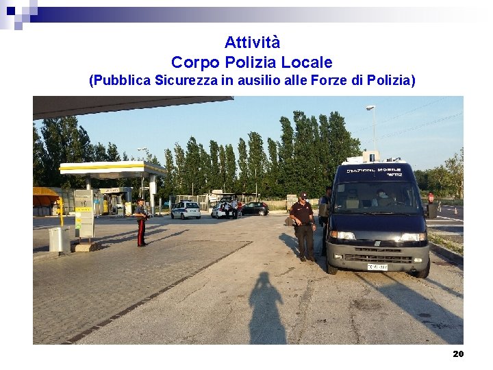 Attività Corpo Polizia Locale (Pubblica Sicurezza in ausilio alle Forze di Polizia) 20 