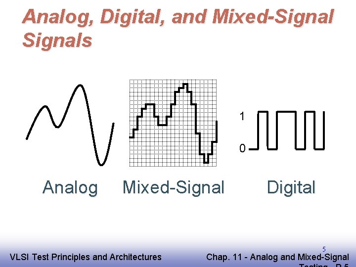 Analog, Digital, and Mixed-Signals 1 0 Analog Mixed-Signal EE 141 VLSI Test Principles and