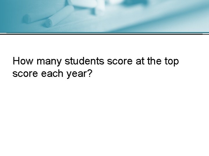 How many students score at the top score each year? 