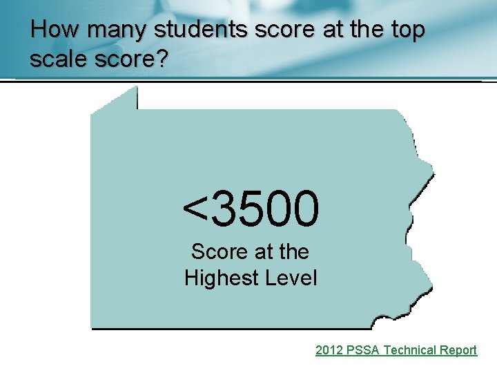 How many students score at the top scale score? <3500 Score at the Highest