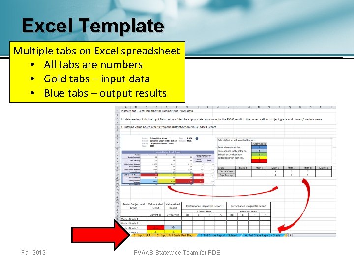 Excel Template Multiple tabs on Excel spreadsheet • All tabs are numbers • Gold