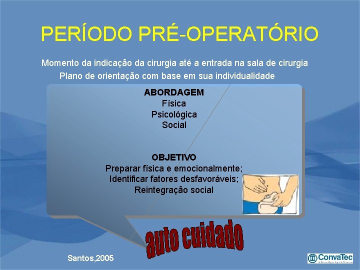 PERÍODO PRÉ-OPERATÓRIO Momento da indicação da cirurgia até a entrada na sala de cirurgia