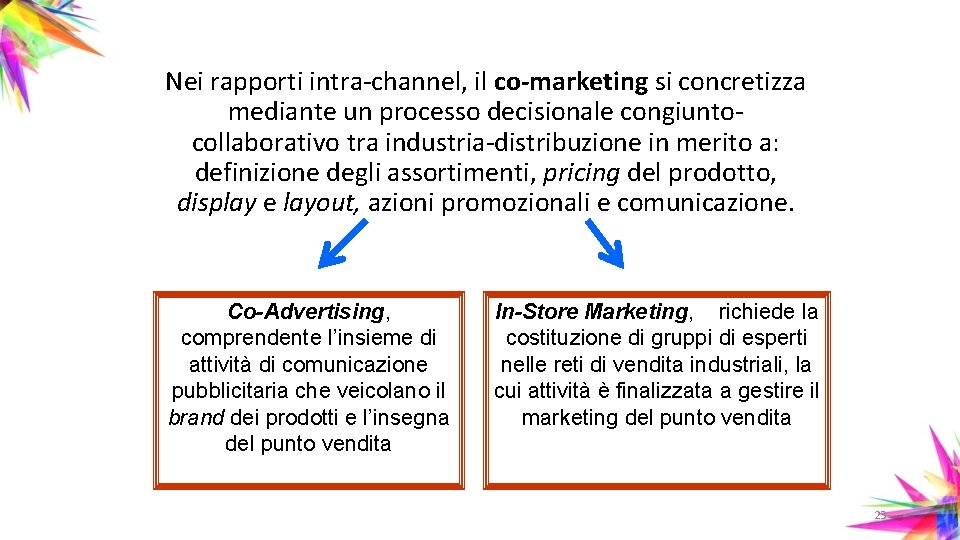 Nei rapporti intra-channel, il co-marketing si concretizza mediante un processo decisionale congiuntocollaborativo tra industria-distribuzione