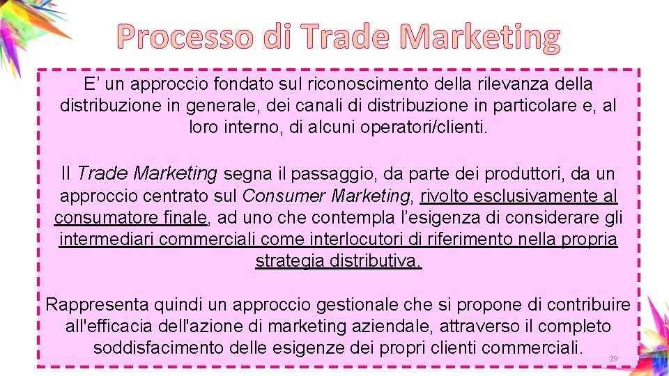 Processo di Trade Marketing E’ un approccio fondato sul riconoscimento della rilevanza della distribuzione