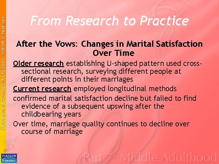 From Research to Practice After the Vows: Changes in Marital Satisfaction Over Time Older From Research to Practice After the Vows: Changes in Marital Satisfaction Over Time Older