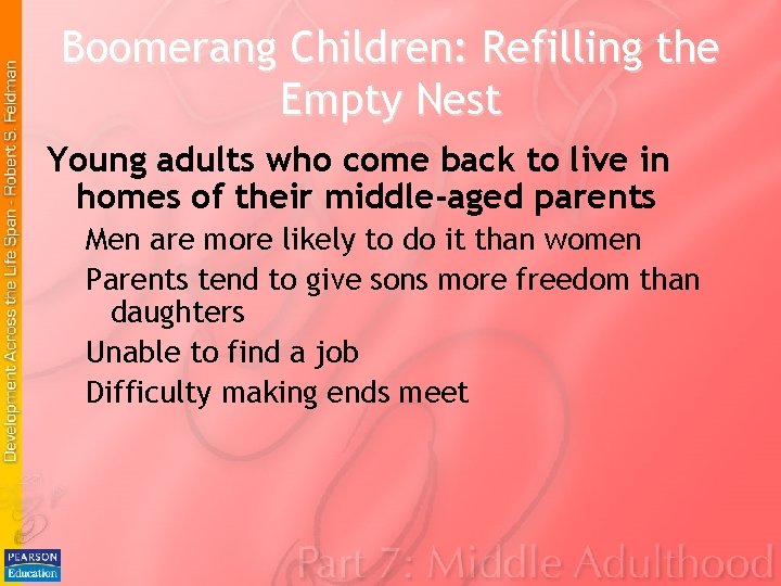 Boomerang Children: Refilling the Empty Nest Young adults who come back to live in Boomerang Children: Refilling the Empty Nest Young adults who come back to live in