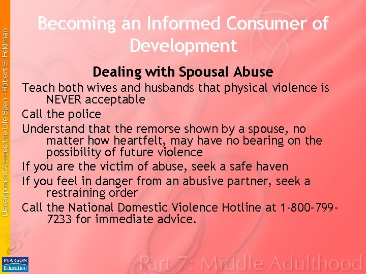 Becoming an Informed Consumer of Development Dealing with Spousal Abuse Teach both wives and Becoming an Informed Consumer of Development Dealing with Spousal Abuse Teach both wives and