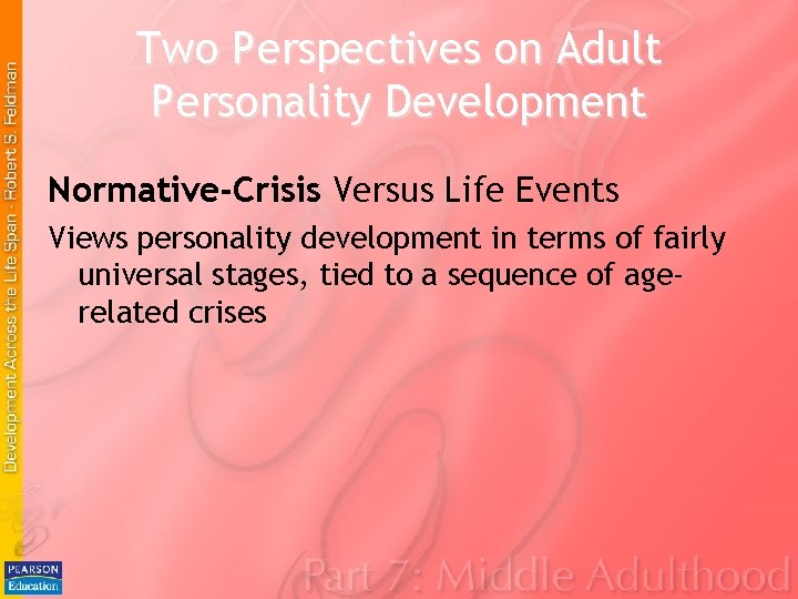Two Perspectives on Adult Personality Development Normative-Crisis Versus Life Events Views personality development in Two Perspectives on Adult Personality Development Normative-Crisis Versus Life Events Views personality development in