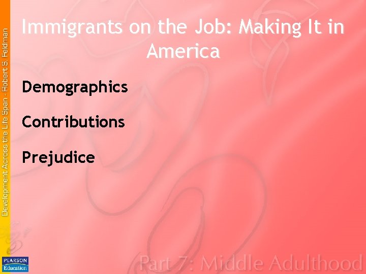 Immigrants on the Job: Making It in America Demographics Contributions Prejudice Immigrants on the Job: Making It in America Demographics Contributions Prejudice