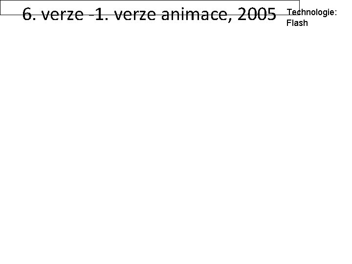 6. verze -1. verze animace, 2005 Technologie: Flash 