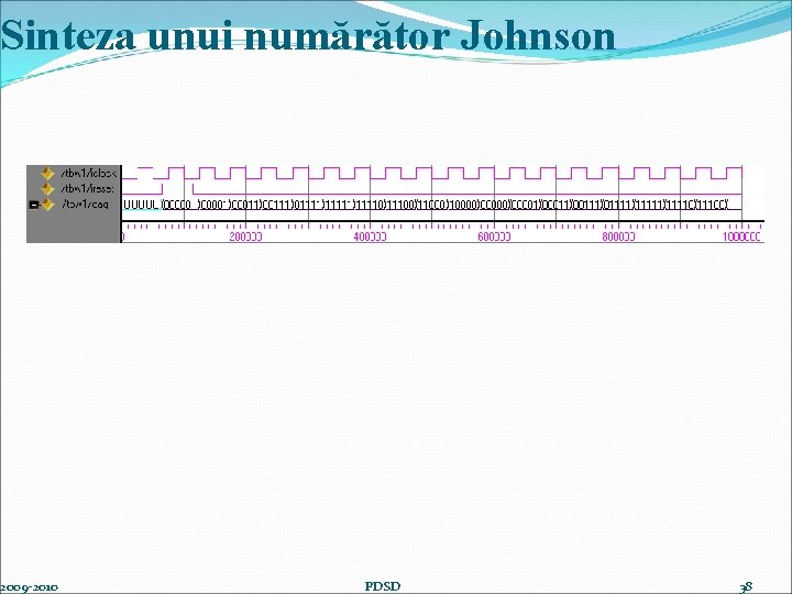 Sinteza unui numărător Johnson 2009 -2010 PDSD 38 