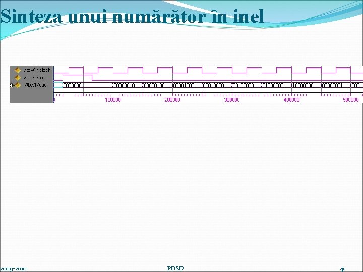 Sinteza unui numărător ȋn inel 2009 -2010 PDSD 41 