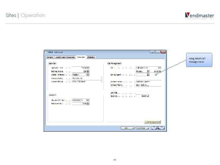 Sites | Operation Integrated Call Management 36 
