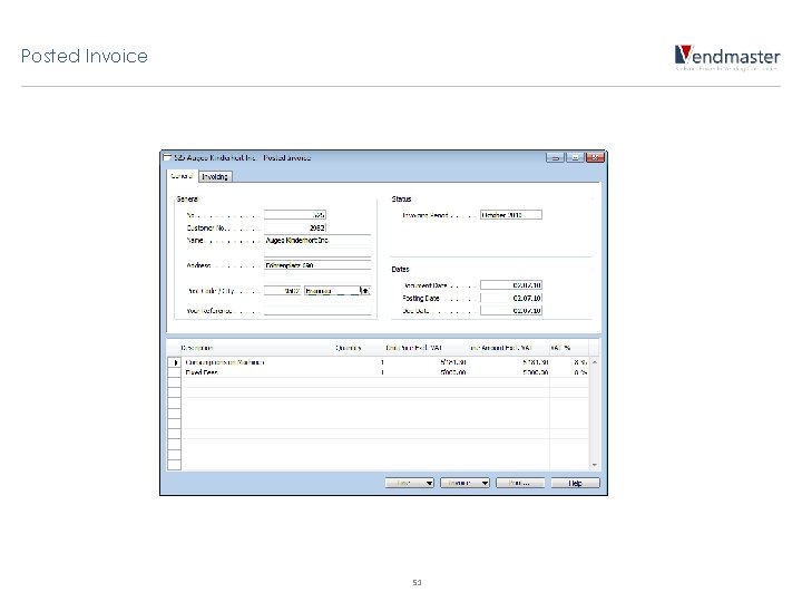 Posted Invoice 51 
