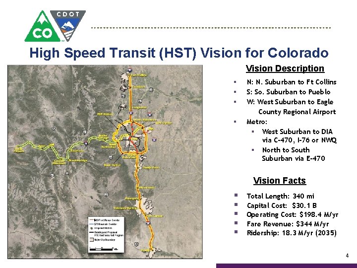 High Speed Transit (HST) Vision for Colorado Vision Description § § N: N. Suburban