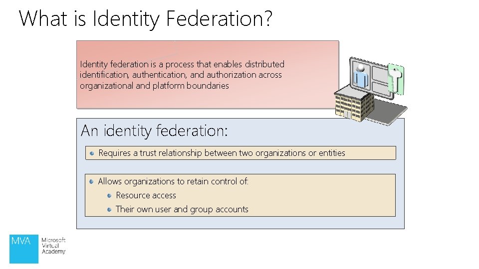 What is Identity Federation? Identity federation is a process that enables distributed identification, authentication, What is Identity Federation? Identity federation is a process that enables distributed identification, authentication,