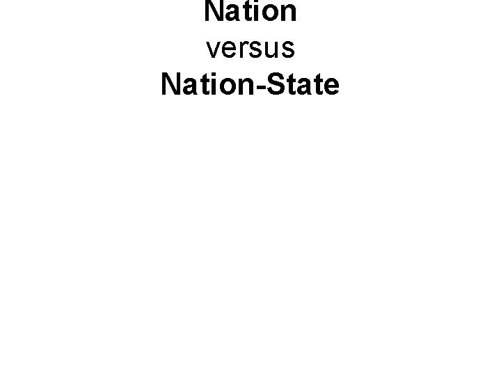 Nation versus Nation-State 