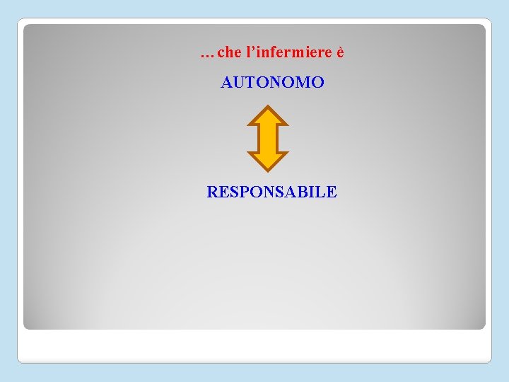 …che l’infermiere è AUTONOMO RESPONSABILE 