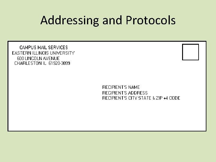 Addressing and Protocols 