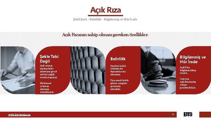 Açık Rıza Şekil Şartı - Belirlilik - Bilgilenmiş ve Hür İrade Açık Rızanınsahip olmasıgereken