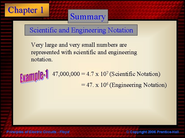Chapter 1 Summary Scientific and Engineering Notation Very large and very small numbers are Chapter 1 Summary Scientific and Engineering Notation Very large and very small numbers are