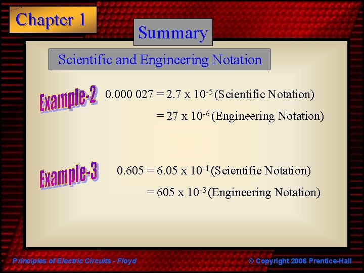 Chapter 1 Summary Scientific and Engineering Notation 0. 000 027 = 2. 7 x Chapter 1 Summary Scientific and Engineering Notation 0. 000 027 = 2. 7 x