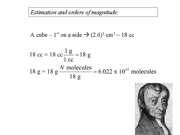 Estimation and orders of magnitude: A cube – 1” on a side (2. 6)3