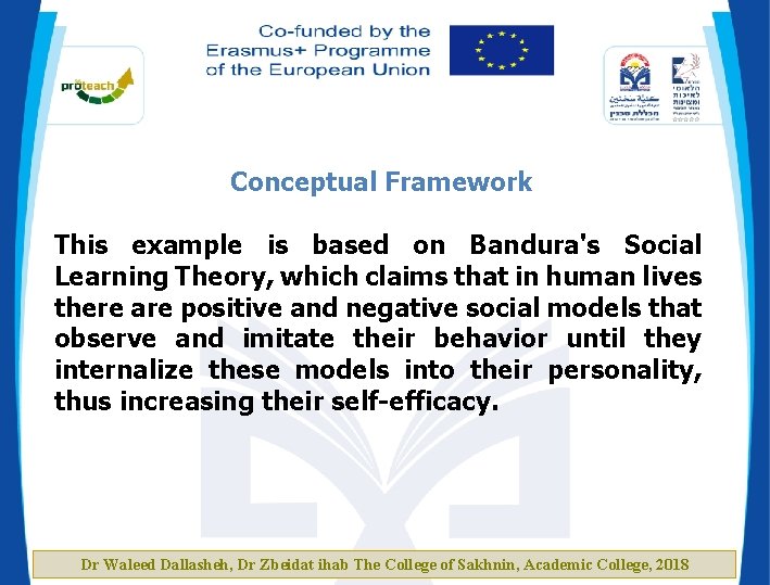 Conceptual Framework This example is based on Bandura's Social Learning Theory, which claims that