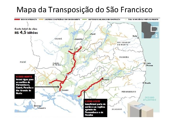 Mapa da Transposição do São Francisco 