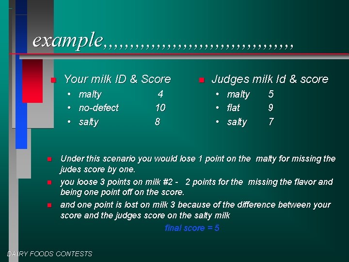 example, , , , , , , , , n Your milk ID &