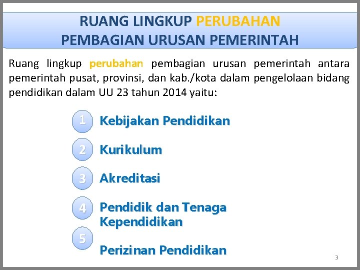 RUANG LINGKUP PERUBAHAN PEMBAGIAN URUSAN PEMERINTAH Ruang lingkup perubahan pembagian urusan pemerintah antara pemerintah RUANG LINGKUP PERUBAHAN PEMBAGIAN URUSAN PEMERINTAH Ruang lingkup perubahan pembagian urusan pemerintah antara pemerintah