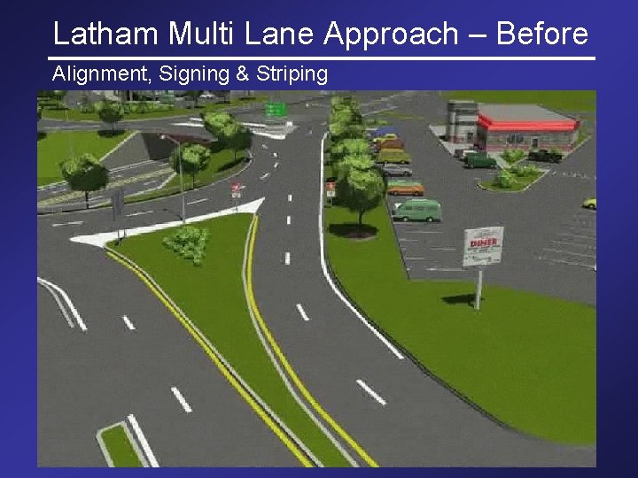 Latham Multi Lane Approach – Before Alignment, Signing & Striping 