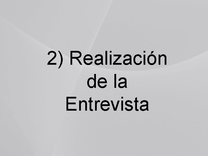 2) Realización de la Entrevista 